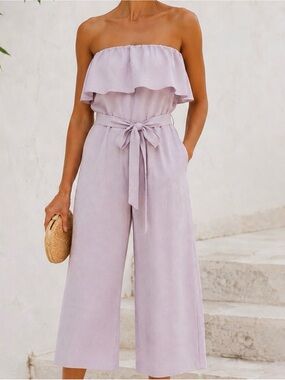 Aritzia Babaton Lavender strapless jumpsuit